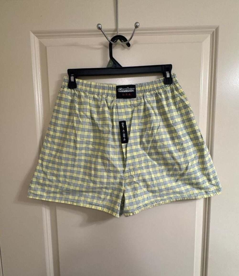Cowboy Hardware Get A Grip Plaid Boxer Shorts Size Large